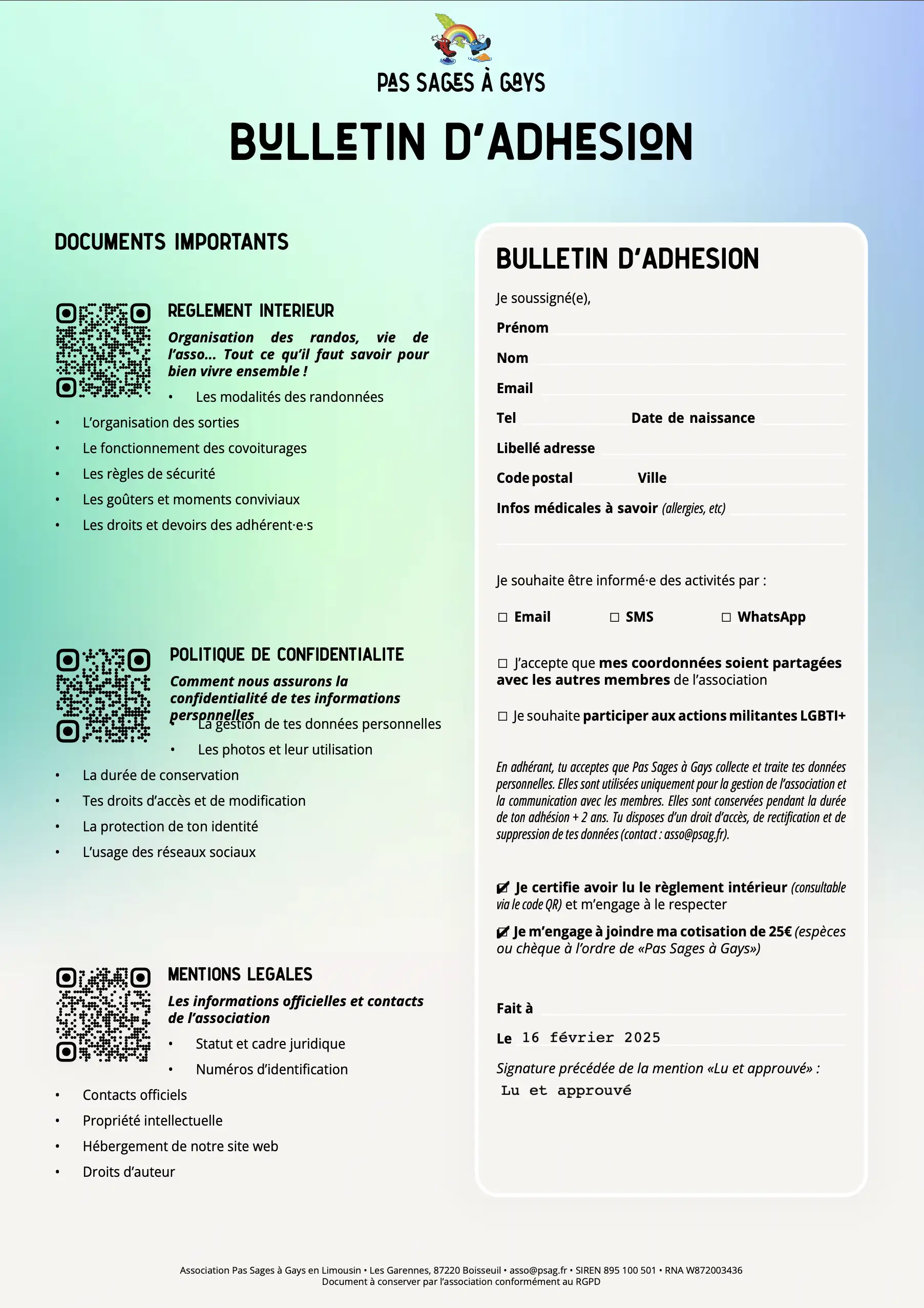 BULLETIN-ADHESION